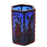 Lot 355 Chinese Blue Peking Glass wRed Highlights