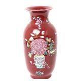 Lot 397 Chinese Decorative Red Glazed Flower Vase