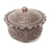 Lot 410 Chinese Silver Painted Porcelain Bat Jar wLid