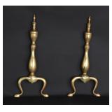 Lot 518 Antique Brass Andirons, 19th C.