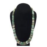 Lot 1 Gorgeous Green Marbled Jadeite Bead Necklace