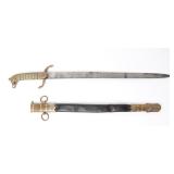 Lot 7 Large British RNR Midshipman’s Dagger w Scabbard