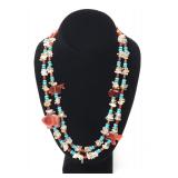 Lot 39 Gorgeous Amber, Carnelian & Turquoise Necklace