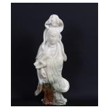 Lot 133 Chinese Mutton Fat Jade Guanyin Carving, Late Republic Period