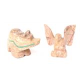 Lot 156 Two Lovely Stone Carved Animals, Bear & Eagle