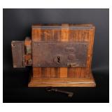 Lot 239 19th C. Large Antique Mounted Lock & Key Set