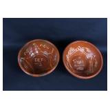 Lot 252 Two French Terracotta Redware bowls, 19th C.