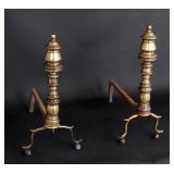 Lot 268 Fine Federal Brass Andirons, Circa 1800