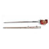 Lot 42 Scottish Basket Hilt Style Sword w Scabbard