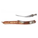 Lot 50 Silver Jambiya Dagger & Embroidered Belt, Turn of 20th C.