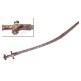 Lot 60 Hunting Chiseled Tulwar Sword, 18th century