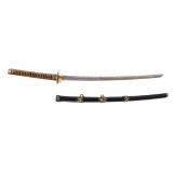 Lot 68 Ornate Vintage Samurai Style Sword w Scabbard