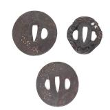 Lot 77 Collection of Three Antique Japanese Tsuba