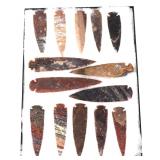 Lot 82 Fourteen Native American Hand Knapped Spearheads