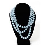 Lot 184 Gorgeous Triple Strand Aquamarine Necklace