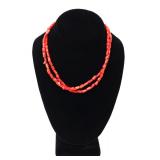 Lot 208 Gorgeous Bright Red Coral Necklace