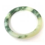 Lot 216 Gorgeous Chinese Marble White & Green Jade Bangle