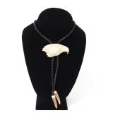 Lot 234 Native American Antler Eagle Bolo Tie