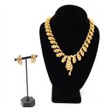 Lot 241 Cartier Style Jaguar Chain Necklace & Earrings