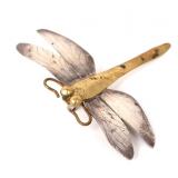 Lot 243 Lovely Hand Made Sterling Silver & Copper Dragonfly Pin