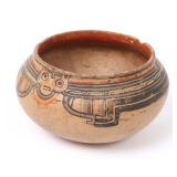 Lot 331 Costa Rican Polychrome Pottery Face Bowl