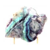 Lot 390 Stunning Rainbow Fluorite Mineral Specimen wStand