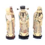 Lot 499 Three Sanxing Immortals on Stands