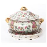 Lot 523 Chinese Porcelain Painted Tureen & Plate