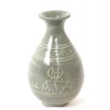 Lot 542 Beautiful Korean Celadon Crackle Glazed Bottle