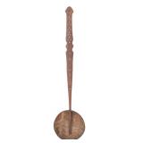 Lot 560 Long Filipino Coconut Ladle w Inlaid Copper & Silver