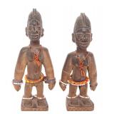 Lot 572 Ibeji Female Twin Figures with Beads