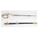 Lot 29 USN Officers sword & Scabbard  M-1852, Signed Wolf Brown