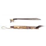 Lot 39 Dayak Mandau Headhunters Sword wScabbard