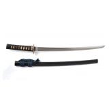 Lot 48 Fine Japanese Wakizashi Sword w Scabbard