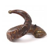 Lot 95 Agate Inset Rams Snuff Horn