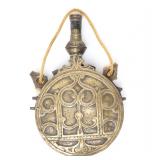 Lot 100 Islamic Brass Engraved Powder Flask, 19th c.