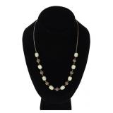 Lot 153 Lovely Sterling Silver & Jade Necklace