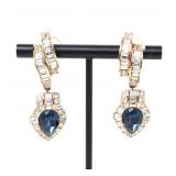 Lot 169 Attwood & Sawyer Sapphire Blue Crystal Drop Earrings