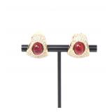 Lot 170 Vintage Grosse Ruby Clip On Earrings