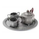 Lot 188 Vintage Pewter Tea Set 4 Pieces