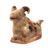 Lot 274 Chinese Crackle Glazed Recumbent Goat