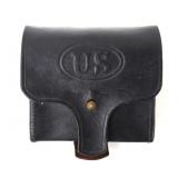 Lot 3 Scarce US Military Unissued Leather Cartridge Box