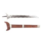 Lot 95 Moro 13-Wave Kris Blade w Scabbard