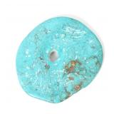 Lot 157 Lovely Raw Turquoise Disc Bead Pendant