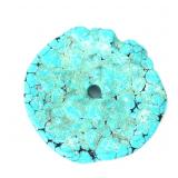 Lot 159 Gorgeous Natural Raw Turquoise Disc Pendant, 31 grams