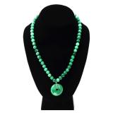 Lot 179 Gorgeous Chinese Mottled Jade Bead Necklace
