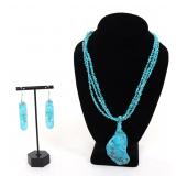 Lot 184 Gorgeous Native American Turquoise Necklace & Earring Set