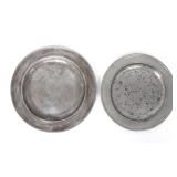 Lot 233 Two London Pewter Chargers, 18th c.