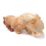 Lot 290 Chinese White Hardstone Beast Carving