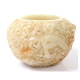 Lot 299 Chinese Hardstone Bowl, Five Clawed Dragons